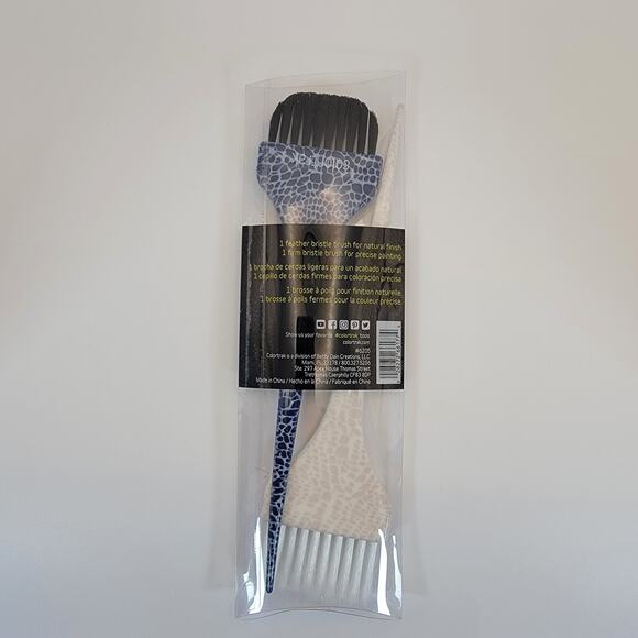 Colortrak Safari Chic Duo Pack Hair Color Brushes 1 Feather Bristle 1 Firm - Picture 3 of 3